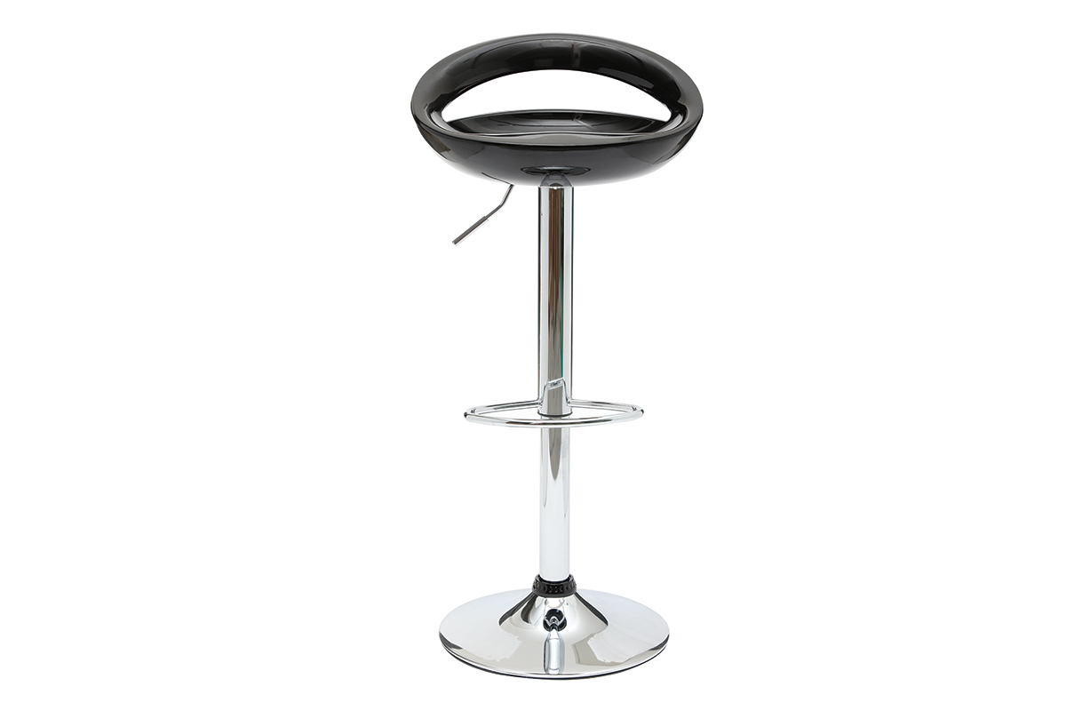 Schwarze Barhocker / K&uuml;chenhocker Design COMET - Satz von 2