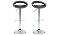 Schwarze Barhocker / K&uuml;chenhocker Design COMET - Satz von 2