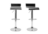 Schwarze Barhocker / K&uuml;chenhocker Design WAVE - Satz von 2 