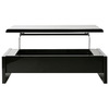 Schwarzer hochklappabarer Designer Couchtisch mit Verstauungsraum LOLA 