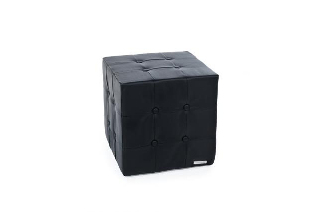 Schwarzer Polsterhocker / Sitzkissen ANGELO