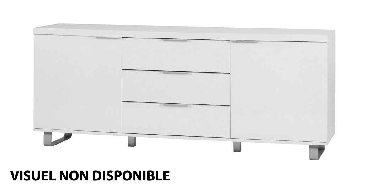 Schwarzes Sideboard / Anrichte LEA - 2 T&uuml;ren und 3 Schubladen