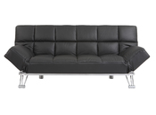 Schwarzes verstellbares Sofa / Schlafsofa MANHATTAN aus Leder � dreisitzig