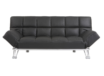 Schwarzes verstellbares Sofa / Schlafsofa MANHATTAN aus Leder � dreisitzig