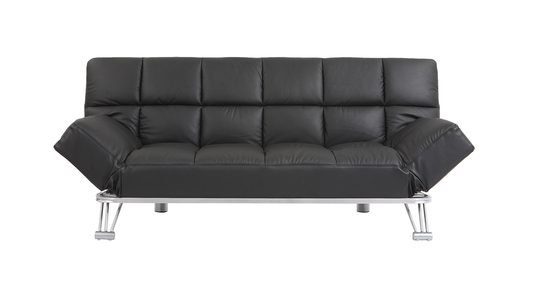 Schwarzes verstellbares Sofa / Schlafsofa MANHATTAN aus Leder � dreisitzig image 1