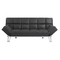 Schwarzes verstellbares Sofa / Schlafsofa MANHATTAN aus Leder � dreisitzig