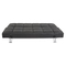Schwarzes verstellbares Sofa / Schlafsofa MANHATTAN aus Leder � dreisitzig