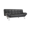 Schwarzes verstellbares Sofa / Schlafsofa MANHATTAN aus Leder � dreisitzig