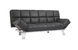 Schwarzes verstellbares Sofa / Schlafsofa MANHATTAN aus Leder � dreisitzig image 3