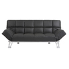 Schwarzes verstellbares Sofa / Schlafsofa MANHATTAN aus Leder � dreisitzig