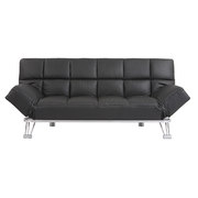 Schwarzes verstellbares Sofa / Schlafsofa MANHATTAN aus Leder � dreisitzig image pub1