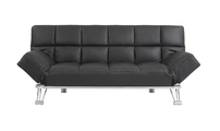 Schwarzes verstellbares Sofa / Schlafsofa MANHATTAN aus Leder � dreisitzig