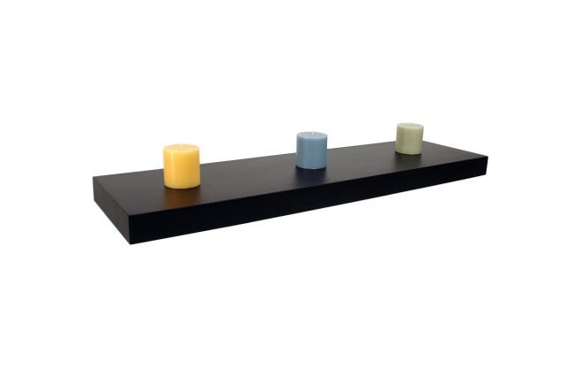 Schwarzes Wandregal Chicago 91,5 cm