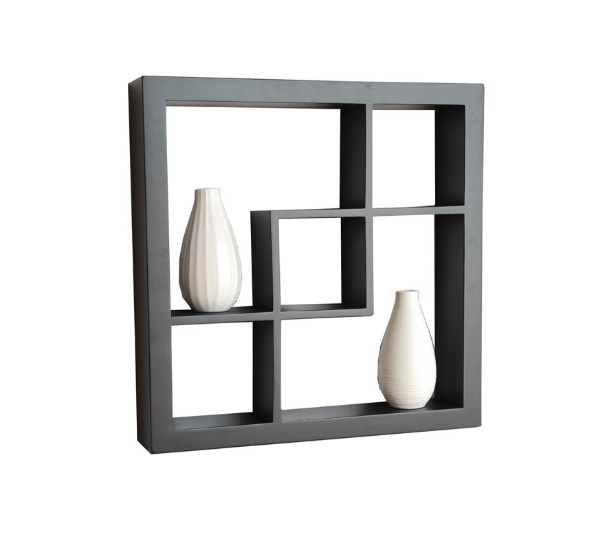 Schwarzes Wandregal MADISON