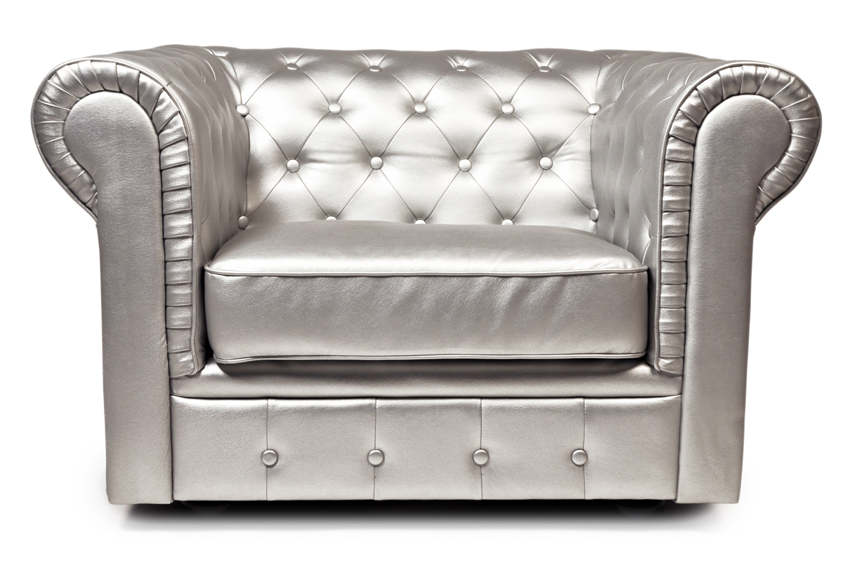 Sessel CHESTERFIELD - erh&auml;ltliche Farbe : silberfarben