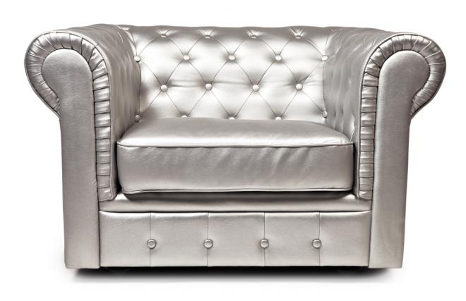 Sessel CHESTERFIELD - erh&auml;ltliche Farbe : silberfarben