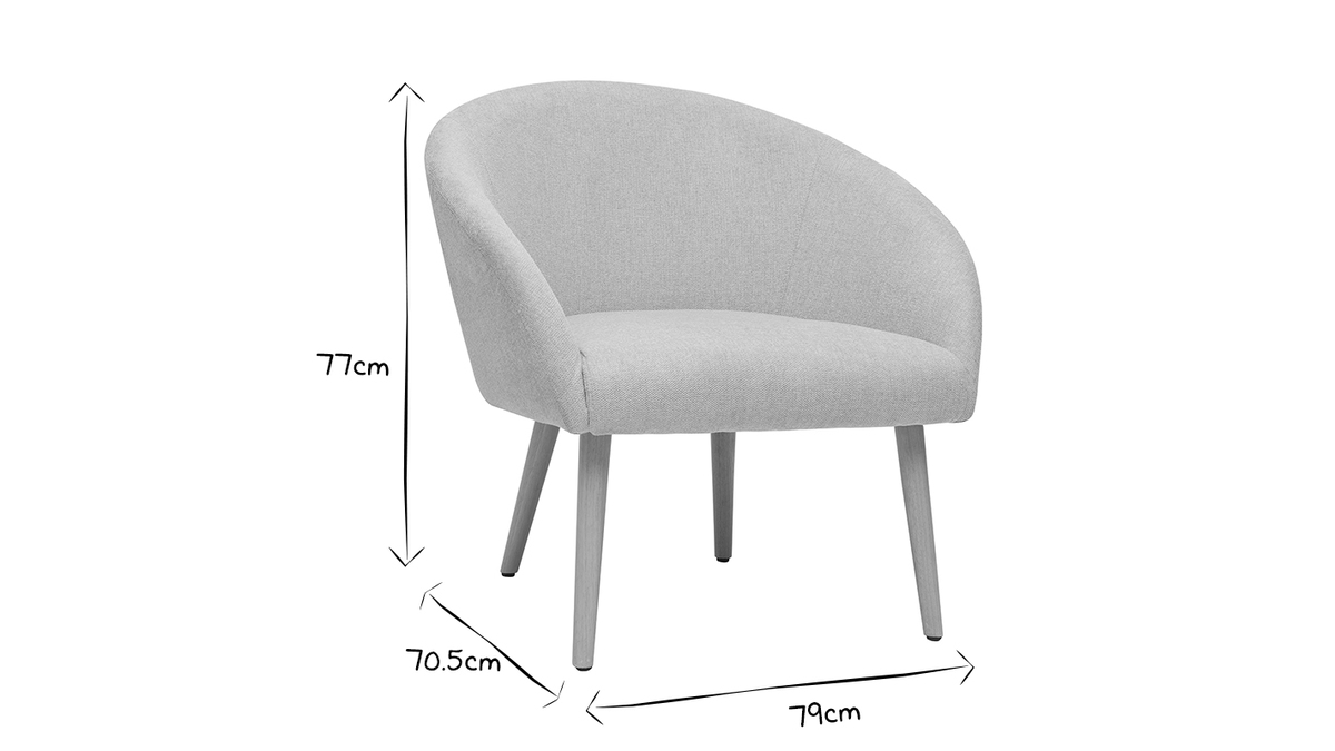 Sessel im beigen Samtdesign mit hellen Holzfen OLIVIA