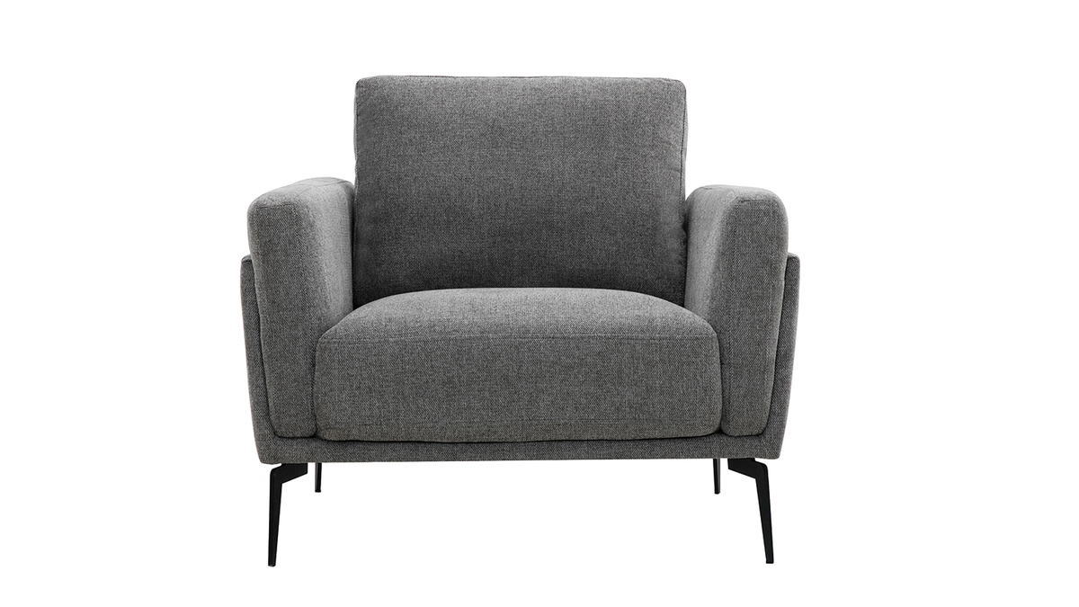 Sessel mit grauem Stoff im Samtdesign Metallfe MOSCO