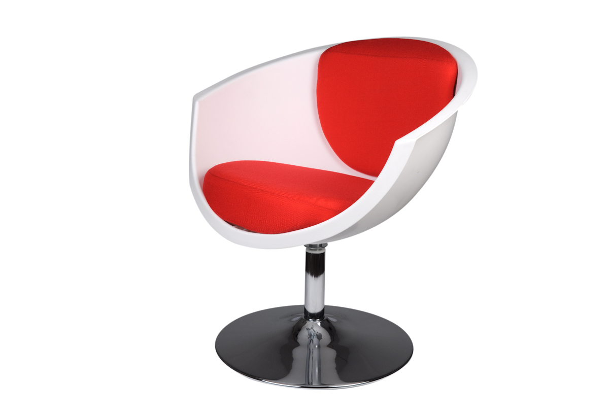 Sessel / Sitzm&ouml;bel NEW GROOVY wei&szlig; und rot image 1