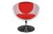 Sessel / Sitzm&ouml;bel NEW GROOVY wei&szlig; und rot image 3