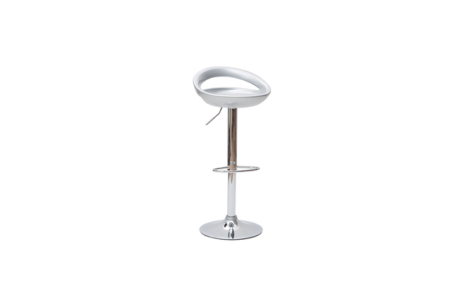 Silberfarbene Barhocker / K&uuml;chenhocker Design COMET - Satz von 2