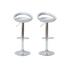 Silberfarbene Barhocker / K&uuml;chenhocker Design COMET - Satz von 2