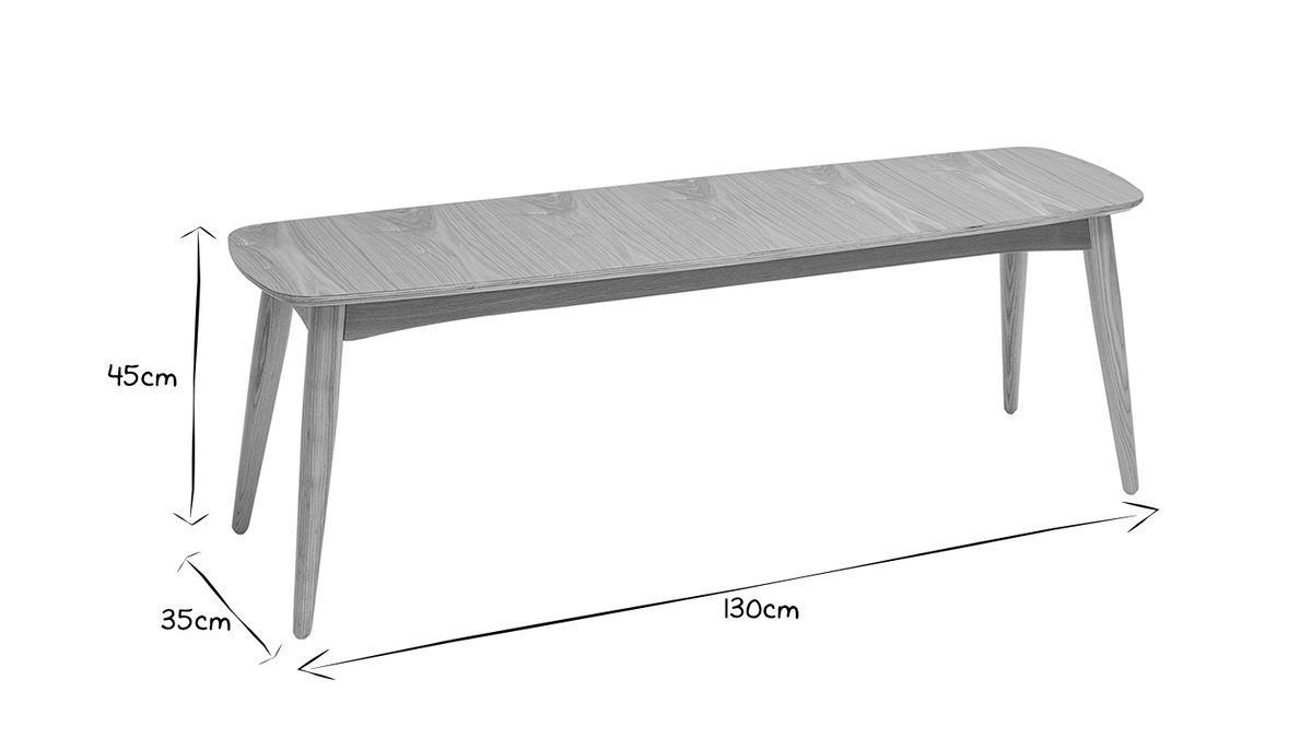 Sitzbank skandinavisch 130 cm breit NORDECO