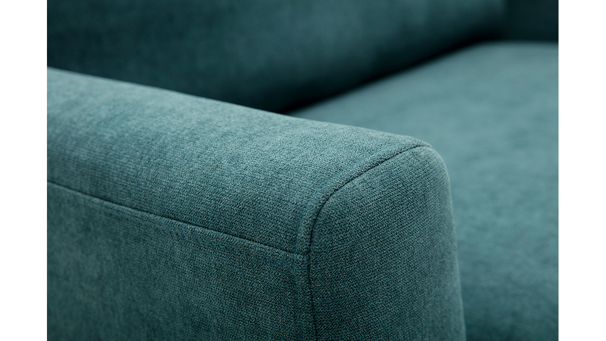 Skandinavisches Sofa 2-Sitzer mit Samteffekt in Blaugrn JONAS