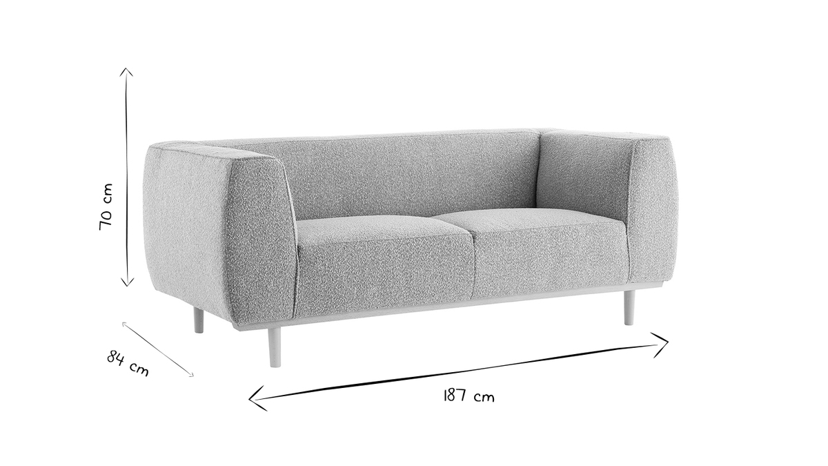 Sofa beiger Stoff und Holz 2-3 Sitzer MORRIS