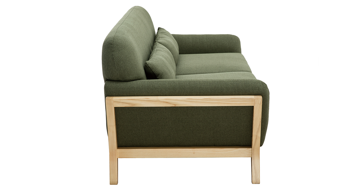 Sofa skandinavisch 3 Pltze Khaki YOKO