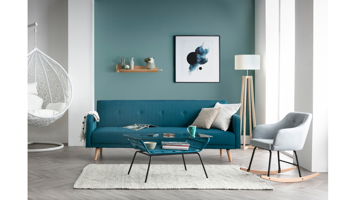 Sofa verstellbar 3 Pltze skandinavisches Design Blaugrn ULLA
