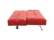 Verstellbares Sofa / Schlafsofa MANHATTAN aus Leder � dreisitzig - rot