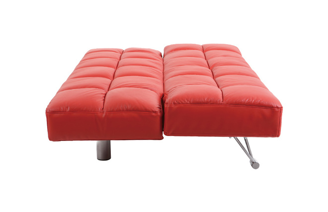 Verstellbares Sofa / Schlafsofa MANHATTAN aus Leder � dreisitzig - rot