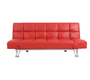 Verstellbares Sofa / Schlafsofa MANHATTAN aus Leder � dreisitzig - rot