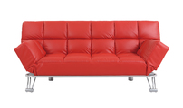 Verstellbares Sofa / Schlafsofa MANHATTAN aus Leder � dreisitzig - rot