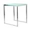 Viereckiger Bartisch / Hochtisch INOLA 90 cm aus Edelstahl und geh&auml;rtetem Glas