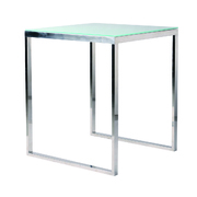 Viereckiger Bartisch / Hochtisch INOLA 90 cm aus Edelstahl und geh&auml;rtetem Glas image pub1