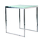 Viereckiger Bartisch / Hochtisch INOLA 90 cm aus Edelstahl und geh&auml;rtetem Glas