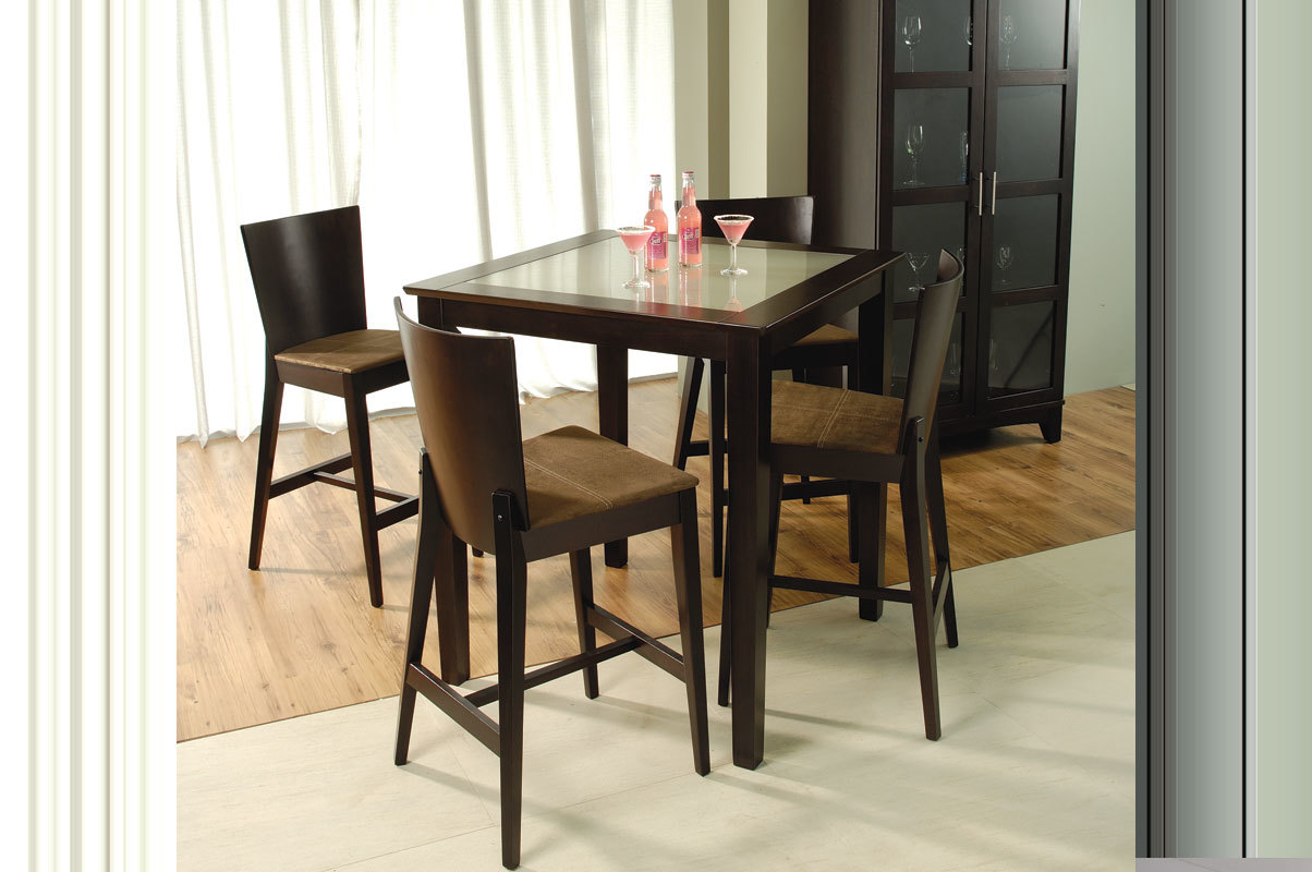 Viereckiger Bartisch POLLY � Eiche/Mattglas � Kolorit Wenge