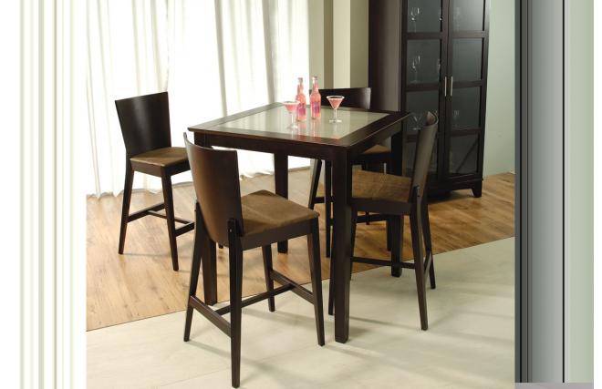 Viereckiger Bartisch POLLY � Eiche/Mattglas � Kolorit Wenge