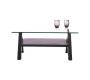 Viereckiger Design Salontisch / Couchtisch NEW BAILEY - Farbe Wenge - Platte aus geh&auml;rtetem Glas