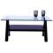 Viereckiger Design Salontisch / Couchtisch NEW BAILEY - Farbe Wenge - Platte aus geh&auml;rtetem Glas