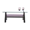 Viereckiger Design Salontisch / Couchtisch NEW BAILEY - Farbe Wenge - Platte aus geh&auml;rtetem Glas