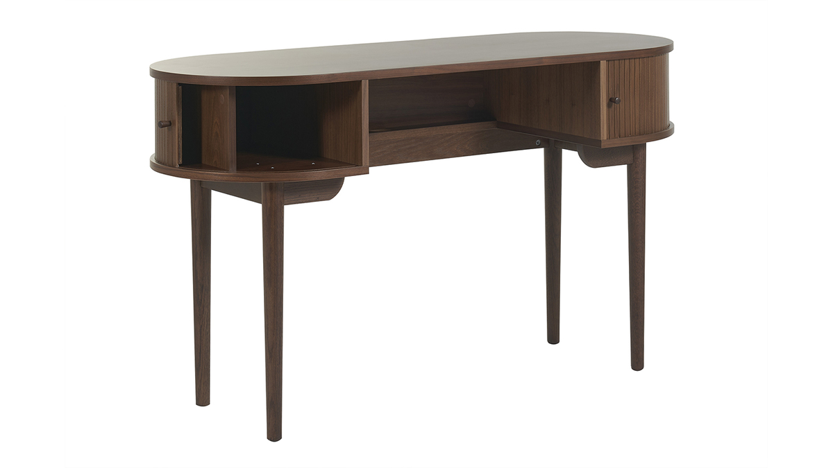 Vintage-Schreibtisch mit Stauraum und Schiebetren aus dunklem Holz B130 cm EPIC