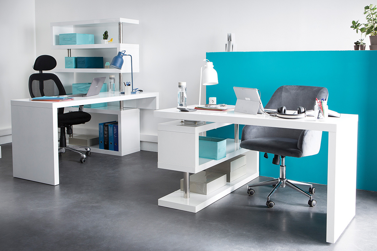 Wei&szlig; lackierter Designer Schreibtisch  MAX