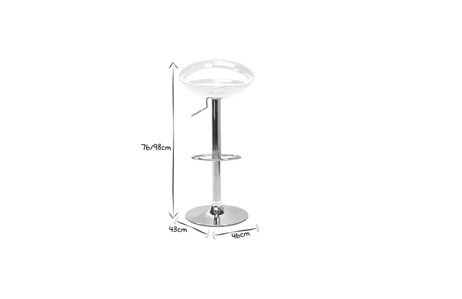 Wei&szlig;e Barhocker / K&uuml;chenhocker Design COMET - Satz von 2