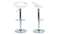 Wei&szlig;e Barhocker / K&uuml;chenhocker Design COMET - Satz von 2