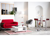 Wei&szlig;e Barhocker / K&uuml;chenhocker Design WAVE - Satz von 2