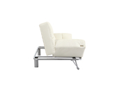 Wei&szlig;es verstellbares Sofa / Schlafsofa  Manhattan aus Leder - dreisitzig