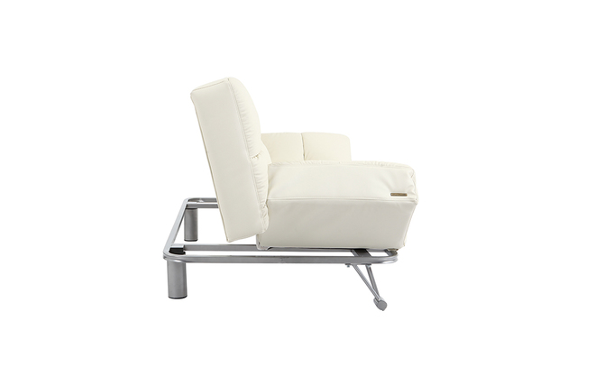 Wei&szlig;es verstellbares Sofa / Schlafsofa  Manhattan aus Leder - dreisitzig